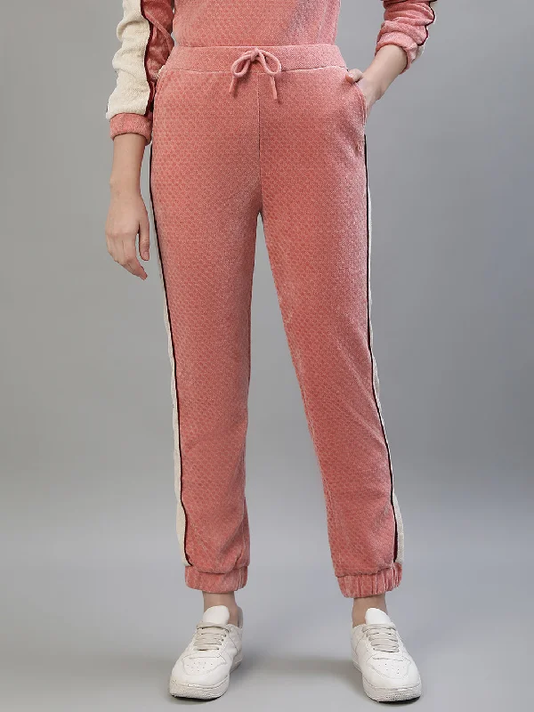 Bigger Savings, Better Shopping!Iconic Women Pink Colorblocked Regular Fit Mid-Rise Trackpant