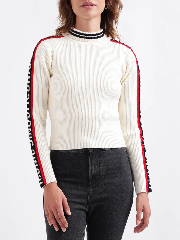 Hurry! While Supplies Last!Iconic Women Colour blocked Full Sleeves High Neck Sweater