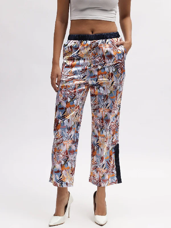 Save More Than Ever!Iconic Women Multi Printed Regular Fit Trouser