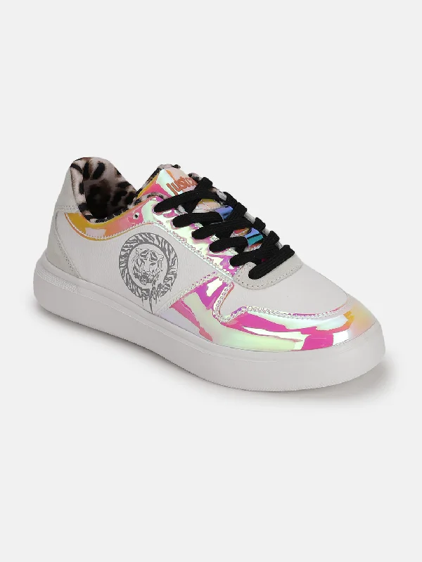 Unmissable Offers Await!Just Cavalli Women White Solid Lace-up Sneakers