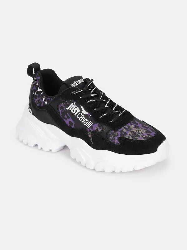 Best Price of the Season!Just Cavalli Women Multi Color Printed Lace-up Sneakers