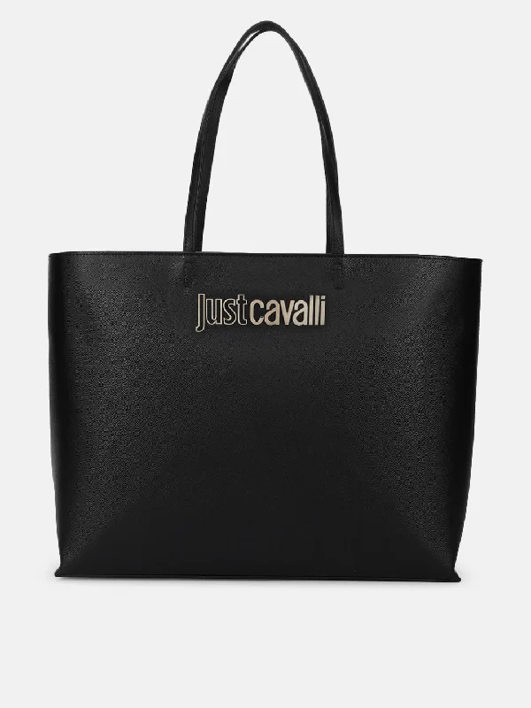 Don’t Wait – Deals Won’t Last!Just Cavalli Women Black Solid Textured Tote