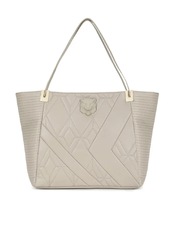 Best Deals Just for You!Just Cavalli Women Grey Quilted Tote Bag