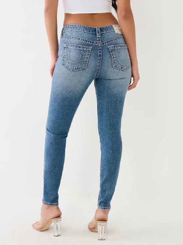 Score Huge Discounts Today!True Religion Womens Big T Halle Super Skinny Fit Blue Mid Rise Jeans