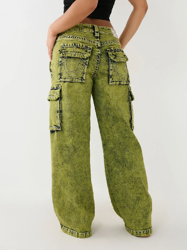 Time to Snag a Bargain!True Religion Womens Big T Bobbi Oversize Fit Green Mid Rise Jeans